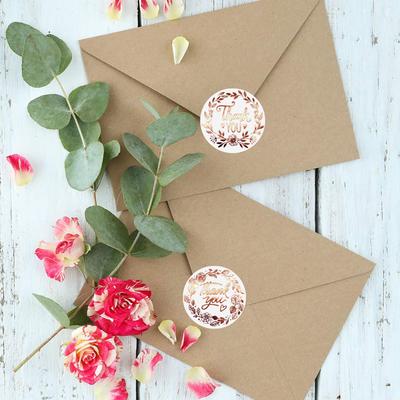 500 st Tack-klistermärken, Monogrammerade Blommönster Etikettklistermärken, Thanksgiving-presentklistermärken, Klistermärkesetiketter