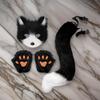 Foxes Tail Furry Gloves Foxes Face Cover Set Soft Animal Tail Foxes Costume Dress Up Set for Halloween Costume Cosplay