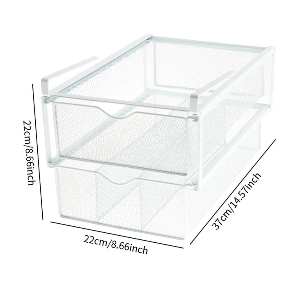 Cabinet Organizer for under Desk, Layer Pullout Drawer Basket Bedroom