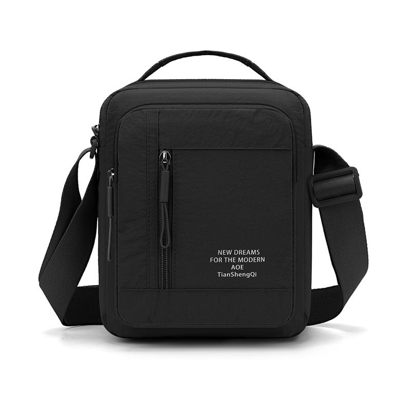 Men s Nylon Crossbody Backpack Fashionable Versatile Summer New Style Waterproof Single Shoulder Sling Bag Simple Design