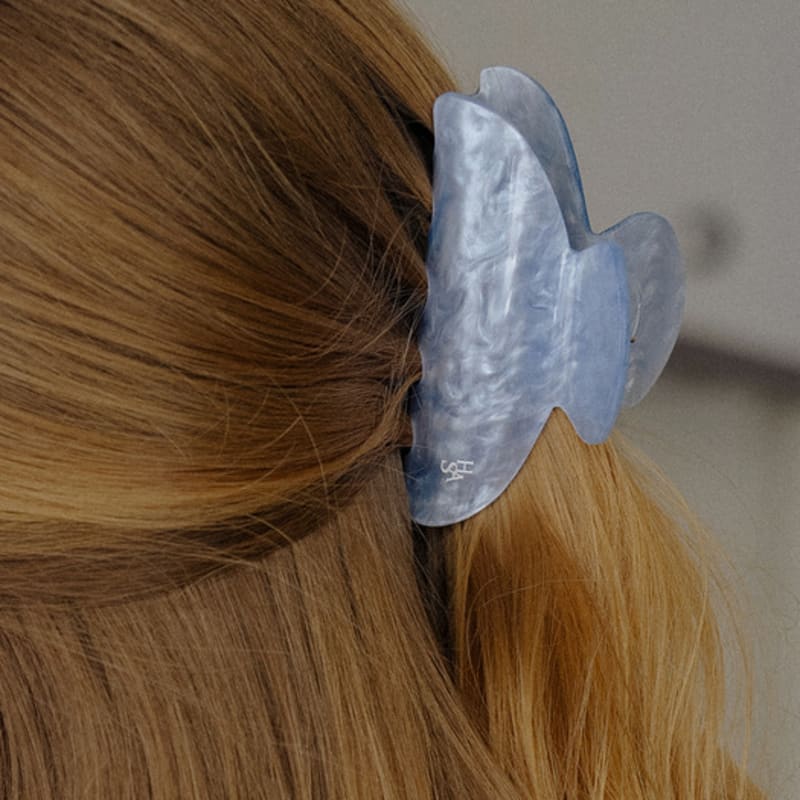 

HAS HLD007 Marbling round hair clip Blue