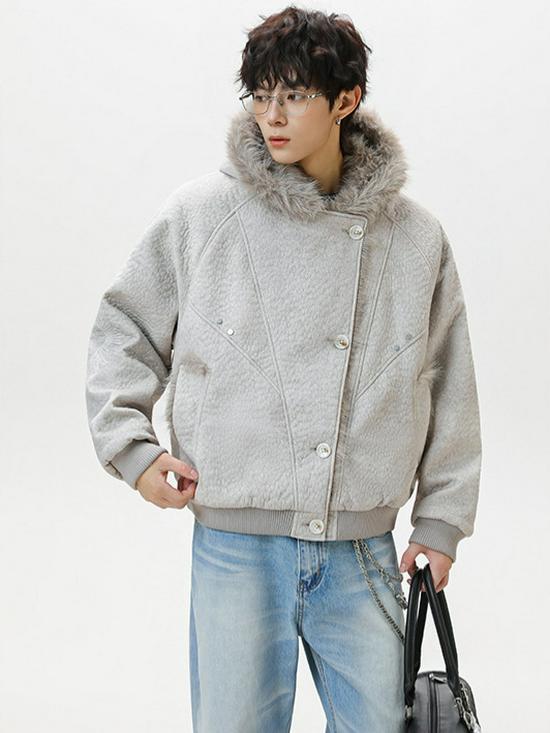 Men's Trendy Mountain Eagle Winter PU Leather Cotton Jacket - Thick, Warm Outerwear for Couples