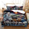Delicious in Dungeon Fantasy Dungeon Gourmet Cartoon Bedding Set Duvet Cover + 2 Pillowcases Otaku Room Decor