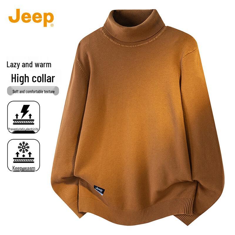 

Jeep Men s Solid Turtleneck Knitted Sweater 3XL