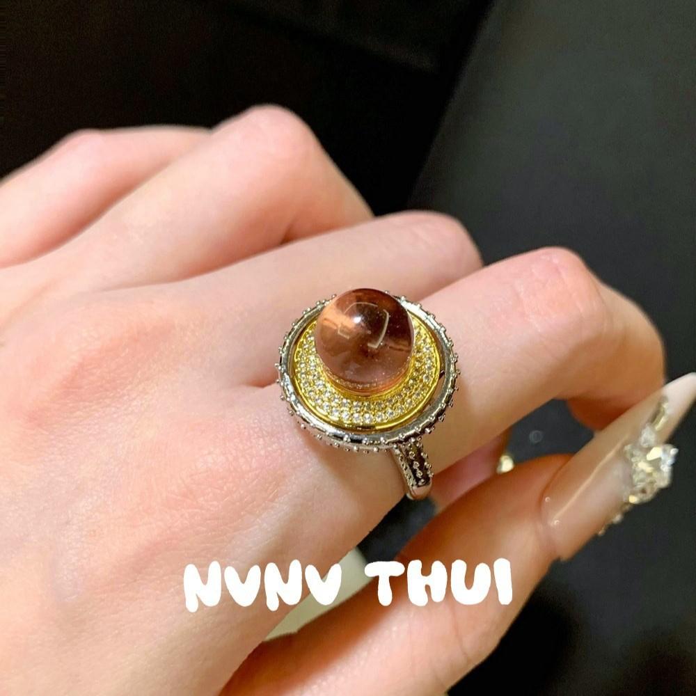 

Jewelry, Egg Surface Glazed Pearl Flower Ring, Wealth, Jade Hydrangea French Ring, Set