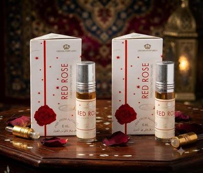 Aceite de Perfume Concentrado Rosa Roja 6ml (Paquete de 2) | Attar Floral Romántico para Mujeres y Hombres | Fragancia Roll-On de Larga Duración Sin Alcohol