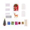 Miniature Christmas Scene Model Handmade Mini Wood Elf Door Festive Holiday Atmosphere Model Dollhouse