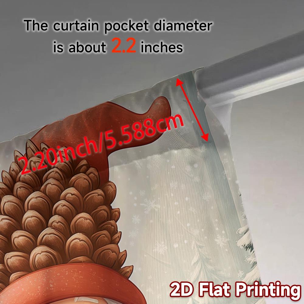 2pcs,Curtains Cute Gnome Winter Christmas Holiday (3) Modern Minimalist Curtains Versatile Polyester Fabric Curtains Thermal