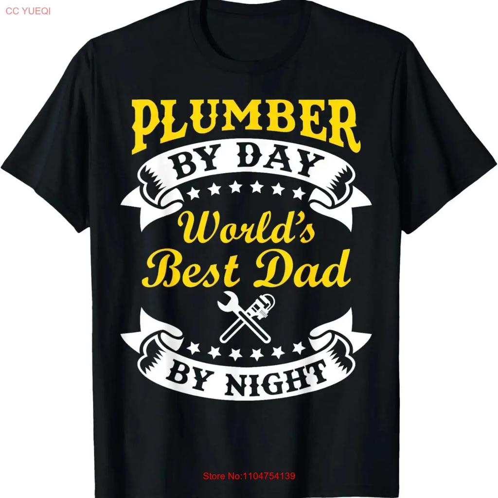 Plumber By Day Worlds Best Dad Night Funny Fathers T Shirt Vintage Washed Stylish Streetwear Casual Designer Clothes Homme