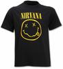 T-shirt Officiel Nirvana Visage Heureux Sourire Noir Grunge Kurt Cobain Neuf S À XXL