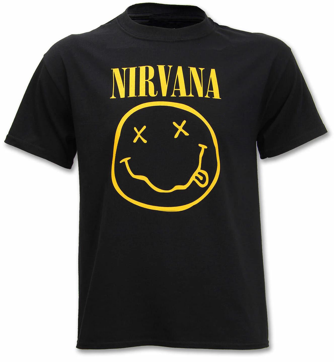 Официальная футболка Nirvana Счастливое лицо Улыбка Черный Гранж Курт Кобейн Новая S до XXL S разноцветный
