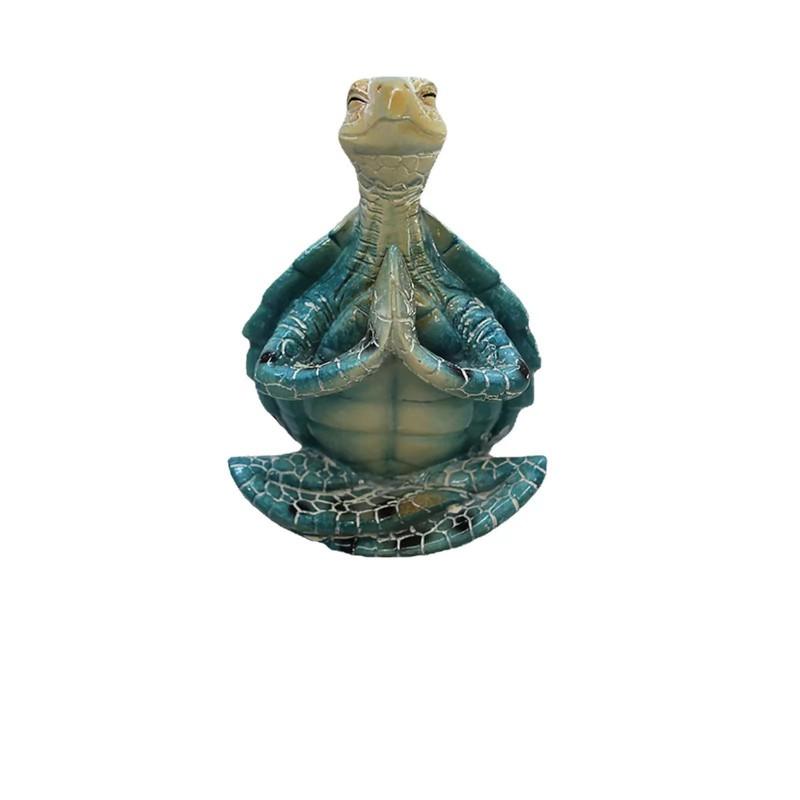 Resin Meditation Turtle Figurine Decor Home Garden Office Zen Stress Relief Ornament