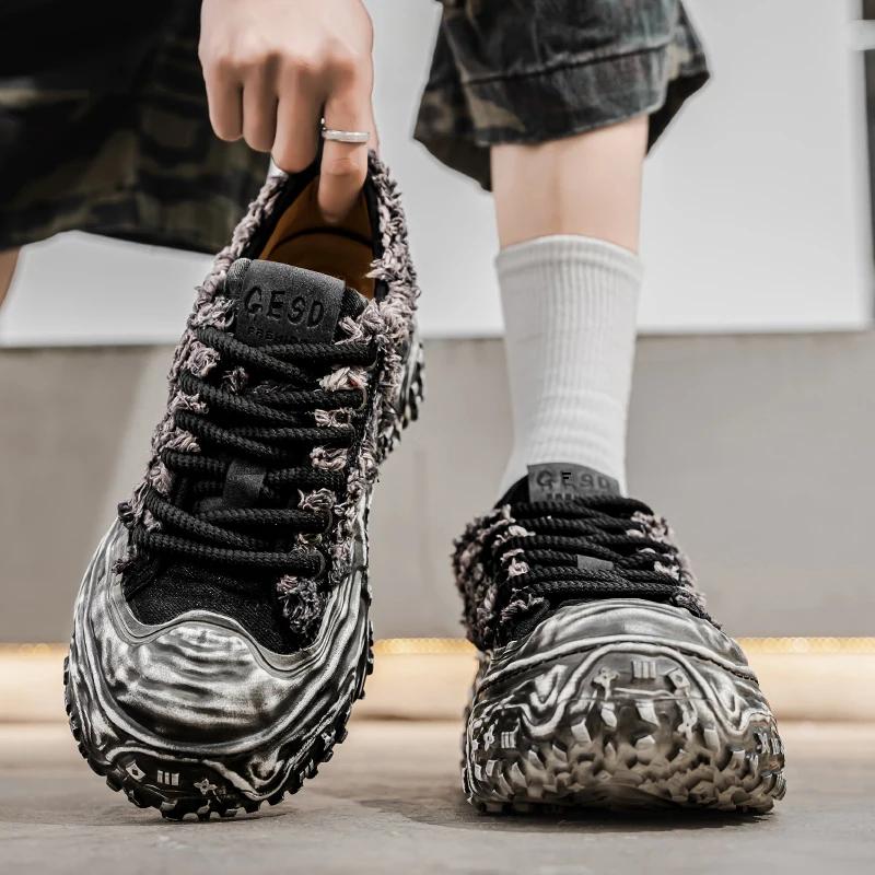 Trendy  Spring New Versatile Fabric Thick Bottom Height Increasing Casual Sports Super Hot Casual Men's Shoes