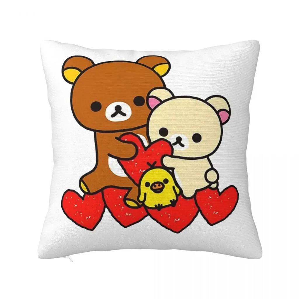 Rilakkuma Sakura Pillow Case Cushion Covers Fashion Zipper Decor Pillowcase for Home