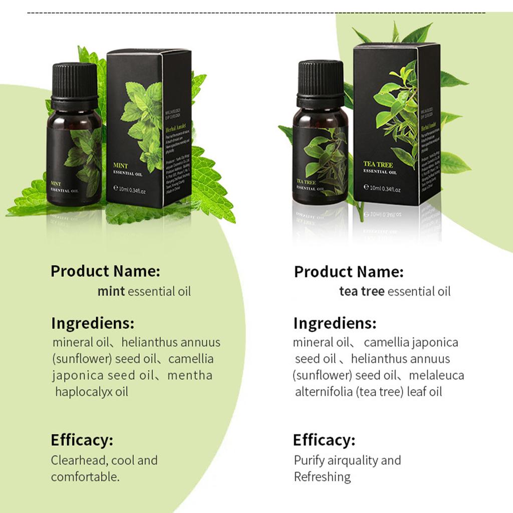 3er-Pack Reine Pflanzen Ätherische Öle Set für Aromatherapie, Massage & Spa, Duftende Entspannung & Hautfeuchtigkeitsspendende Körperpflege