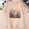 Skeleton Dancing Wildflower Floral T-shirt Women Causal Nature Lover T Shirt Short Sleeve Printed Round Neck Tshirt Woman
