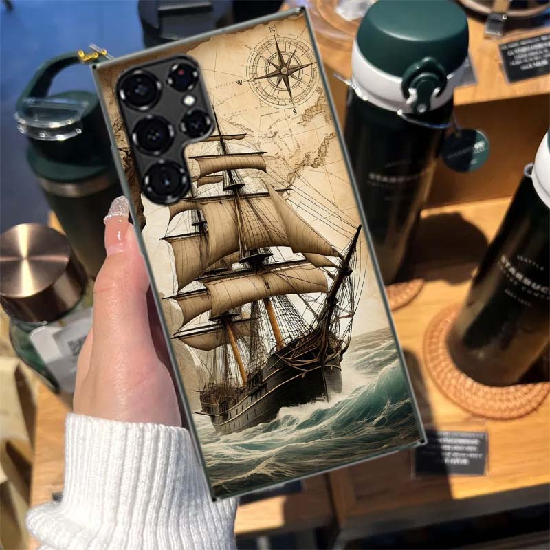 Compass Map Voyage Cases Phone Case for Samsung Galaxy S26 Ultra S25 Edge S24 S23 FE S21 Plus S20 S22 S10 Cover TPU Capa Shell S