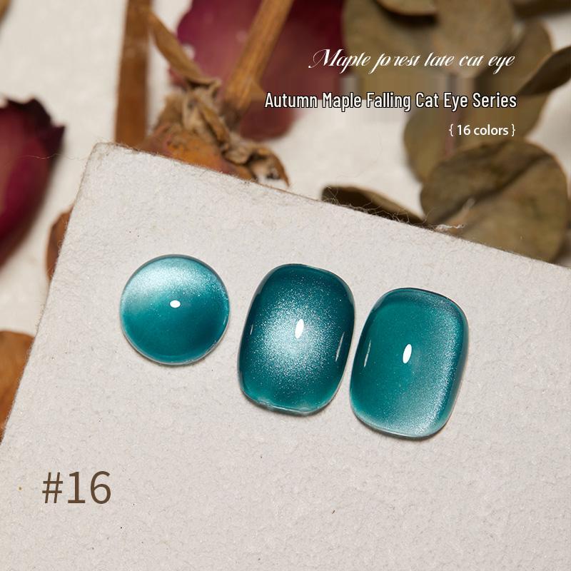 Baoshiman Maple Forest Cat Eye Nail Polish Gel - 2025 Sparkle Glass Beads Silk Nail Art