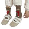 1Pair Sleep Socks Cute Little Bear Cartoon Coral Velvet Socks Soft Polyester Fiber