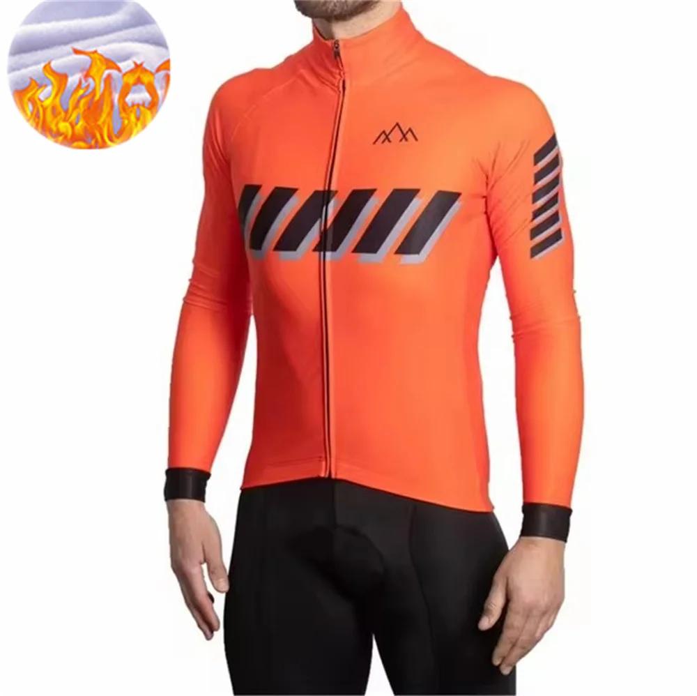 Winter Jacket Thermal Fleece Cycling Jacket of Climbers Men Long Sleeve Clothing Warm Tops Road Bike Outdoor Sports MTB Winter