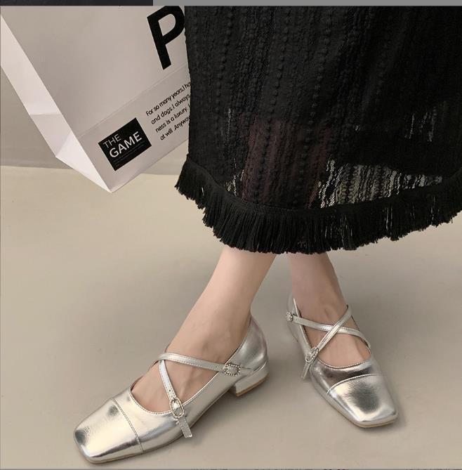 Fashion Mary Jane Shoes for Women 2025 Retro Medium Heeled Women's Single Shoes Soft and Comfortable Red Ballet Shoes Zapatos De Mujer