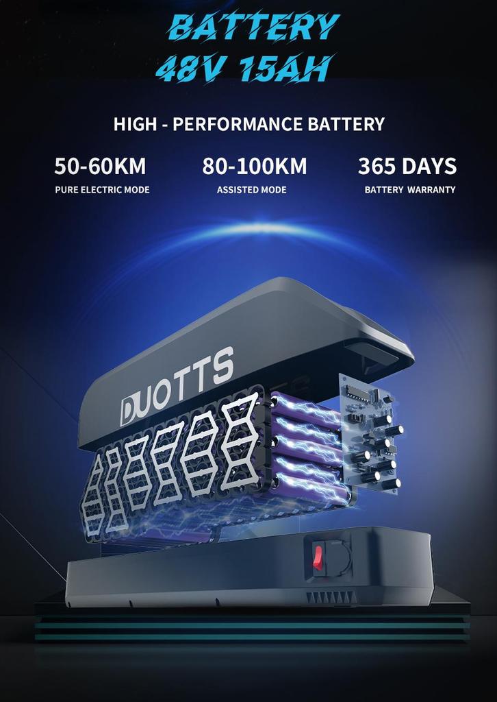 DUOTTS Elektrokolo C29: Motor 750 W, dojezd 100 km, 29" hliníkový rám, IPX5 voděodolný, Shimano 21-Speed