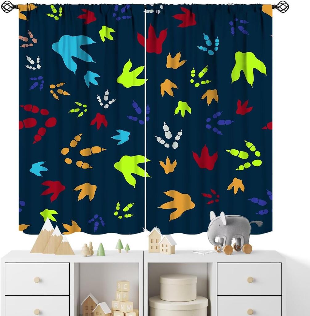 Kids Sea Animal Curtains Teens Boys Girls Bedroom Nursery Decor Cartoon Sharks Art Printed Window Drapes Fabric Light Blocking Polyester Sleeping Area