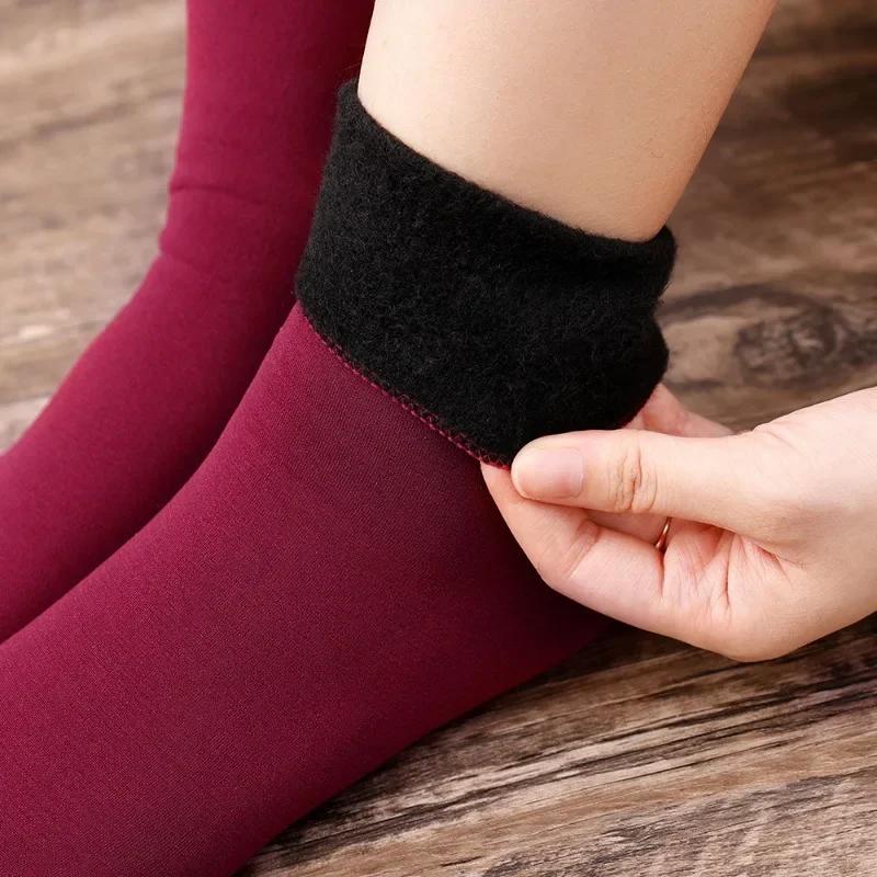 1/10pairs Women Winter Thicken Warm Short Socks Thermal Cashmere Wool Socks Nylon Snow Velvet Boots Home Floor  Mujer