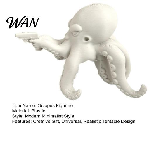 Unique Office Gadgets 3D Printed Octopus Figurine, Cute Marine Animal Sculpture for Crafts Computer Monitor Decor, Desk Shelf Ornament, Collectible