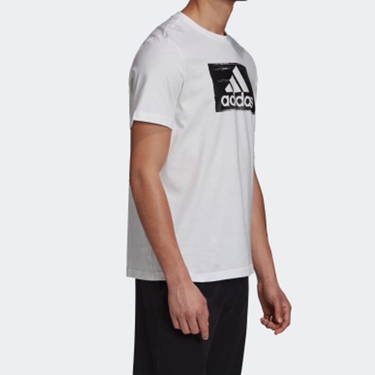 Adidas T Shirts Men's White Crew Neck Moderate Straight Fit GD5894