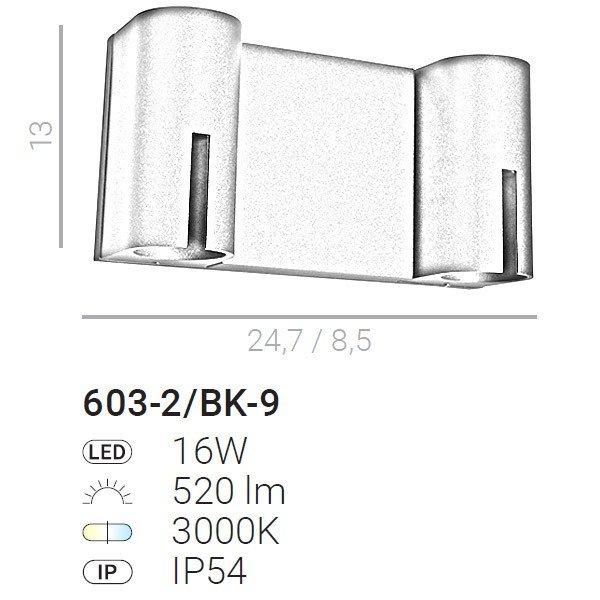 Kinkiet Ogrodowy Rovigo 603-2/BK-9 Italux