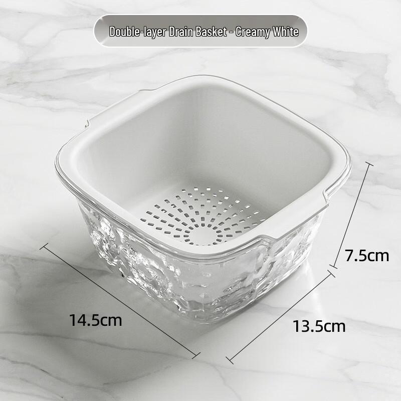 ZISIZ Double-Layer Fruit & Vegetable Drain Basket