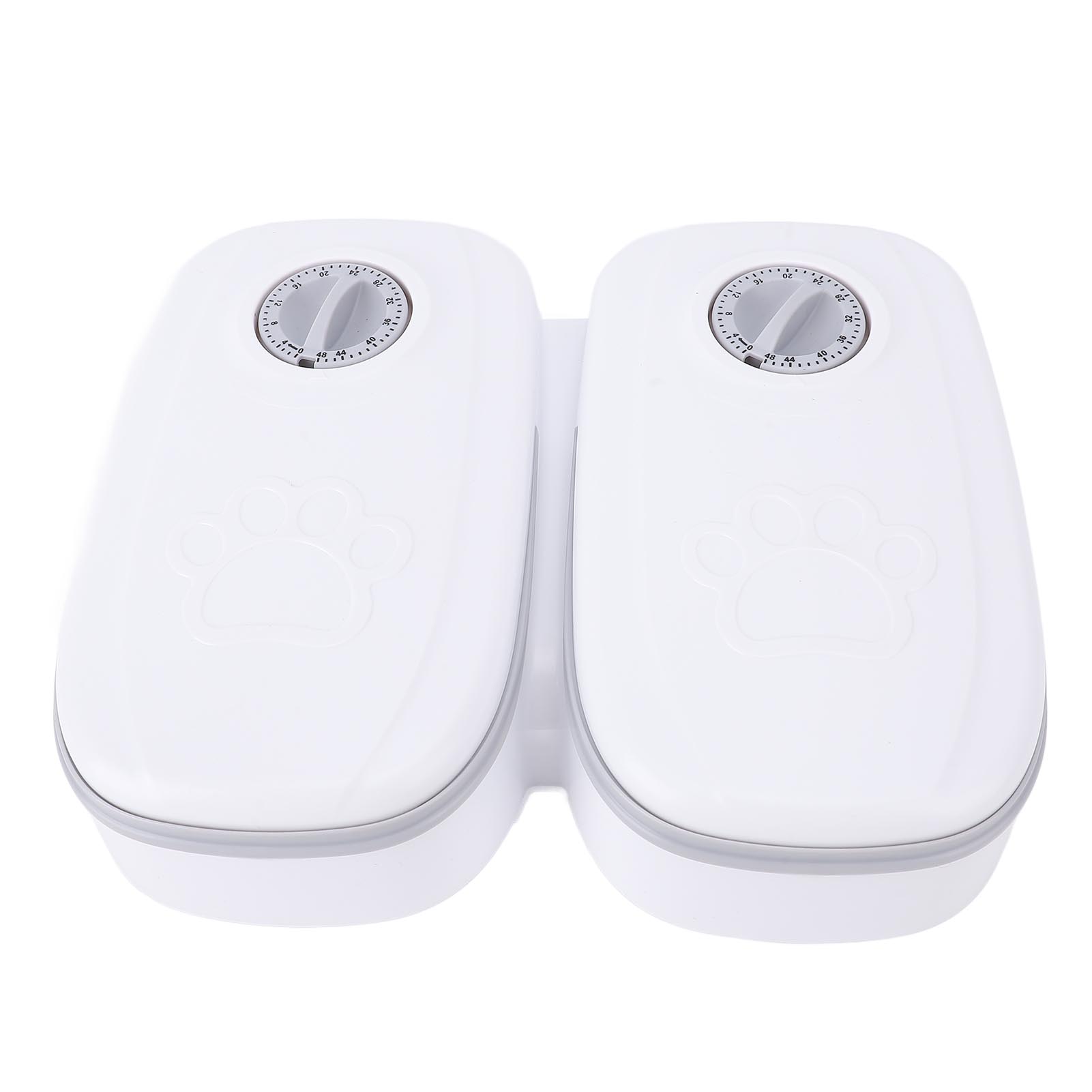 

Автоматическая кормушка для домашних животных на 2 приема пищи, функция таймера, нескользящее дно, отдельные миски, диспенсер для корма для собак и кошек серый