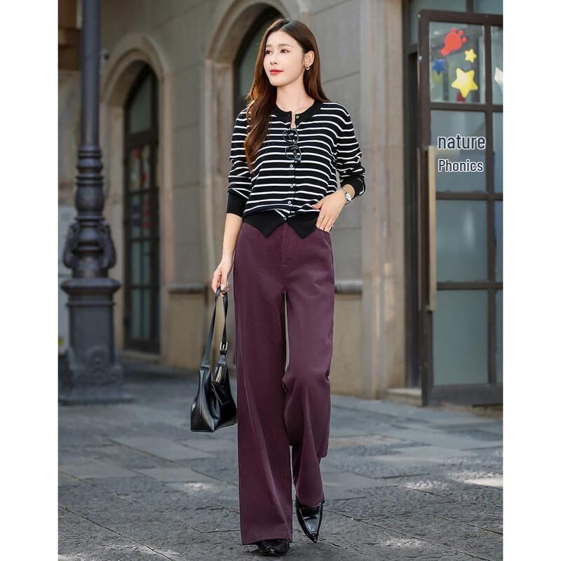 Demana Women's 100% Cotton Corduroy Straight-Leg Casual Pants