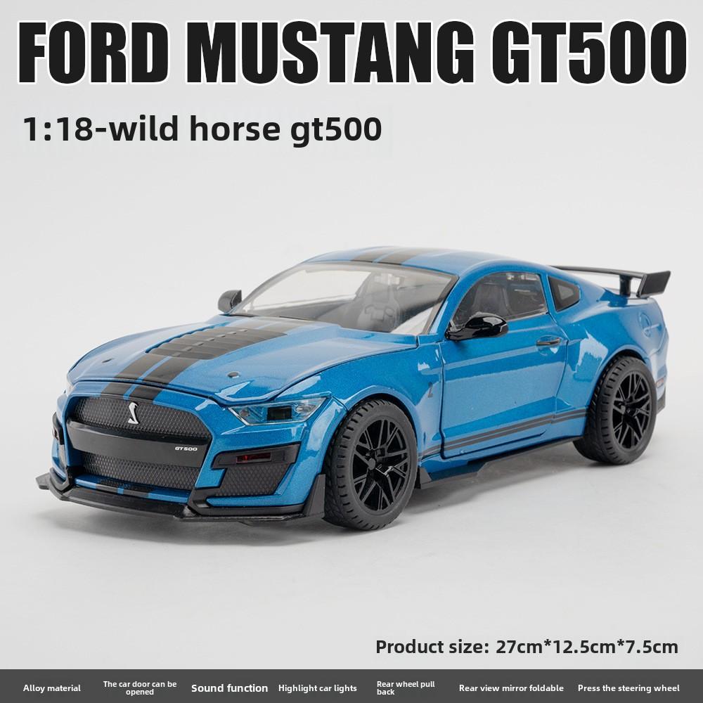 Stor størrelse 1/18 Fullskala Mustang GT500 legering støpt sportsbilmodell 4 dører åpningsbar metall kjøretøy Barn gutt leketøy gave display ornamenter