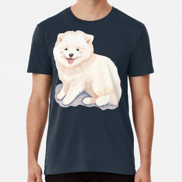 Watercolour Samoyed Puppy Premium T-Shirt S to 5XL Made in the AU/USA T-Shirt