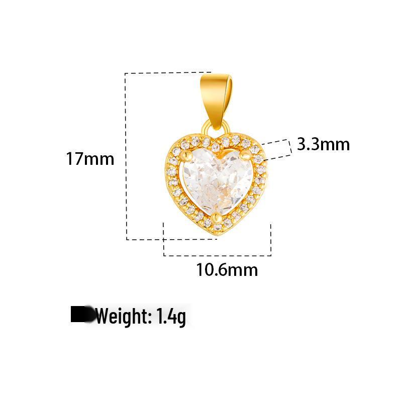 Micro-Paved Diamond Heart Pendant Necklace for Women - Luxury Fashion Clavicle Jewelry