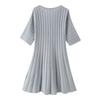 Summer New Simple and Versatile Round Neck Waist Slim and Thin Knitted Dress