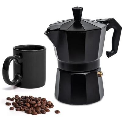 Aluminum Moka Pot 300ml Authentic Italian Espresso Coffee Maker for Stovetop Home Outdoor Black Red Coffee Coffe Pot