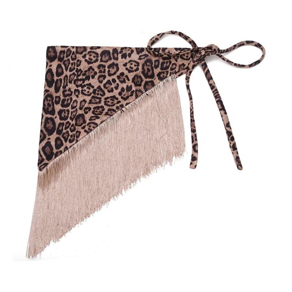 Jeans Decor Suede Leopard Print Belt Hip-hop Fur Triangle Belt  Waist Accessories