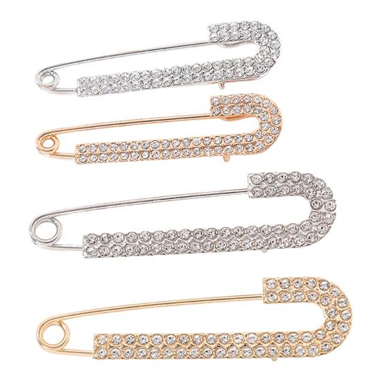 Women Brooch Pin Sweater Shawl Clip Rhinestone Safety Pin Dress Shirt Clip Brooch for Cardigans Scarves