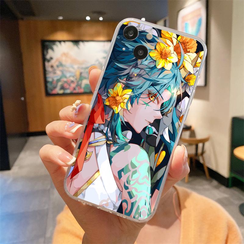 Genshin Impact Hu Tao Xiao Transparent Phone Case For iPhone 15 14 13 12 Mini 11 Pro Max XS X XR 7 8 Plus Clear Shockproof Cover