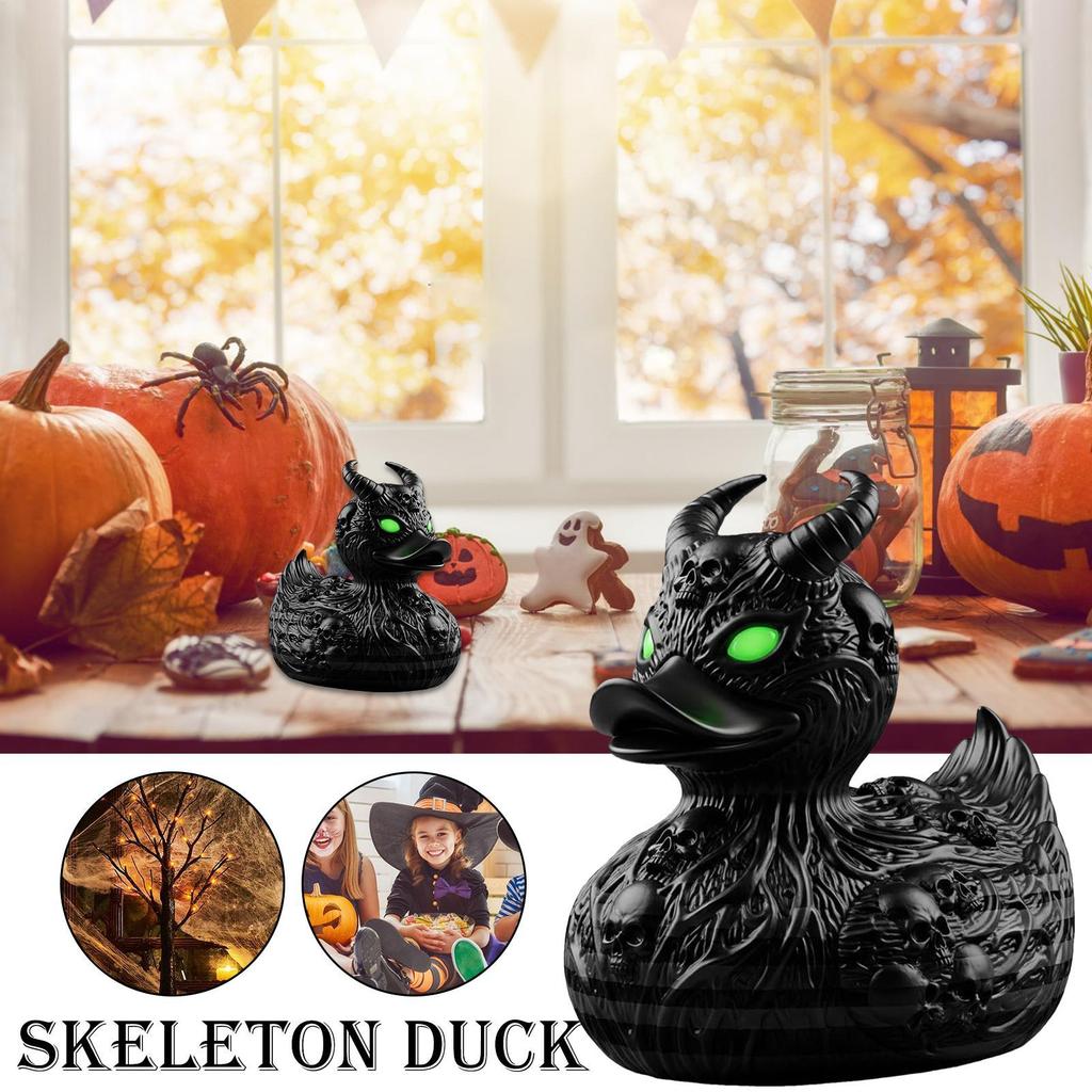 Duck Figurine Resin Halloween Duck Statue Outdoor Festive Desktop Home Decoration For Entryway Nightstand Workplace Dorm