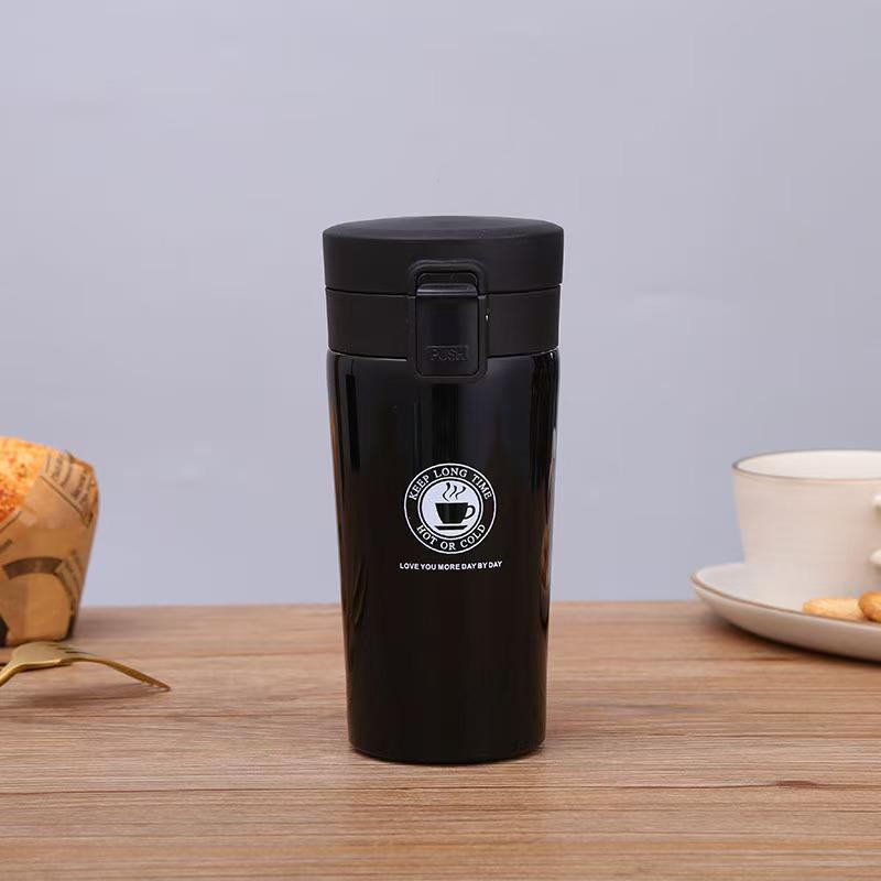 Influencer Flip-Top Stainless Steel Insulated Cup - Stylish Coffee & Water Cup 380 ml