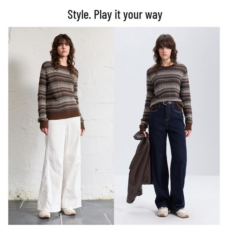 Sancai Women's Fair Isle Jacquard Knit Pullover