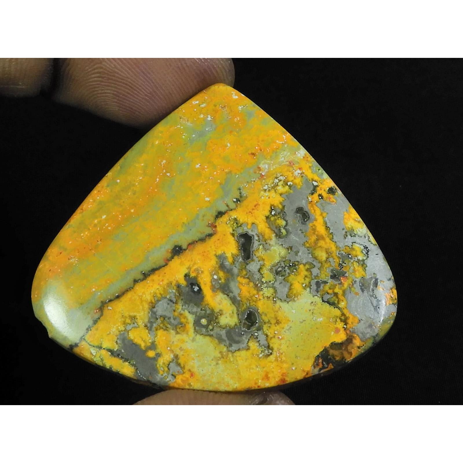 

41X46X04MM Natural Bumble Bee Jasper Pear Cabochon Loose Gemstone 65Cts. D-92