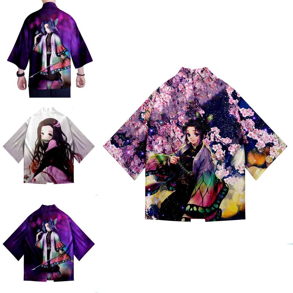 Anime Demon Slayer Kimetsu No Yaiba Cosplay Loose Haori Kimono Robes Coat Tops For Stunning Costume Parties