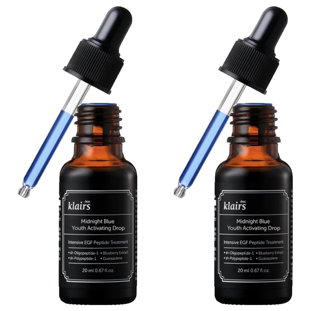 Dear, Klairs Midnight Blue Youth Activating Drop 20ml | Breakout Care & Sebum Control, Dual EGF, Peptides, Guaiazulene, Adenosine
