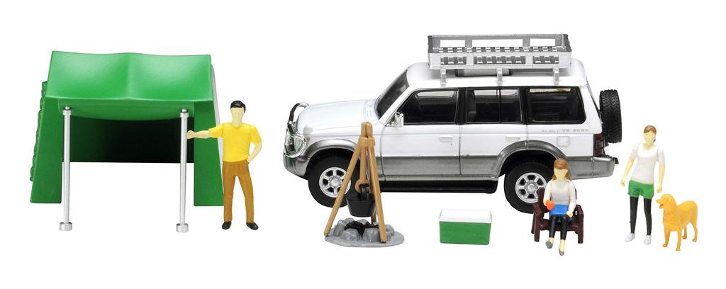 Geocolle 64 01a Camping Mitsubishi Pajero Wide VR with Exclusive Accessories Completed Miniature Car Set 1/64 #CarSnap (TLV-NEO Mid-Roof Color) &