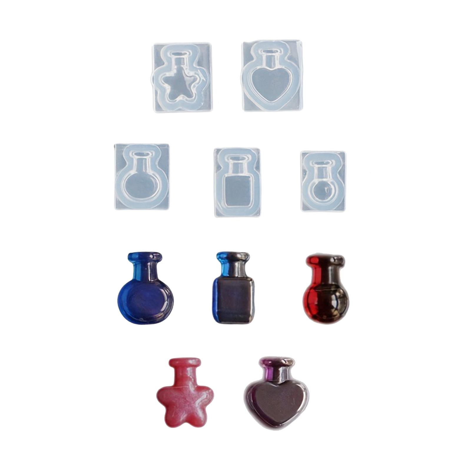 

Set of 5 Multi Bottle Design Silicone Mold For Resin Crafts Fondant Jewelry Making Easy Release Reusable Food Grade